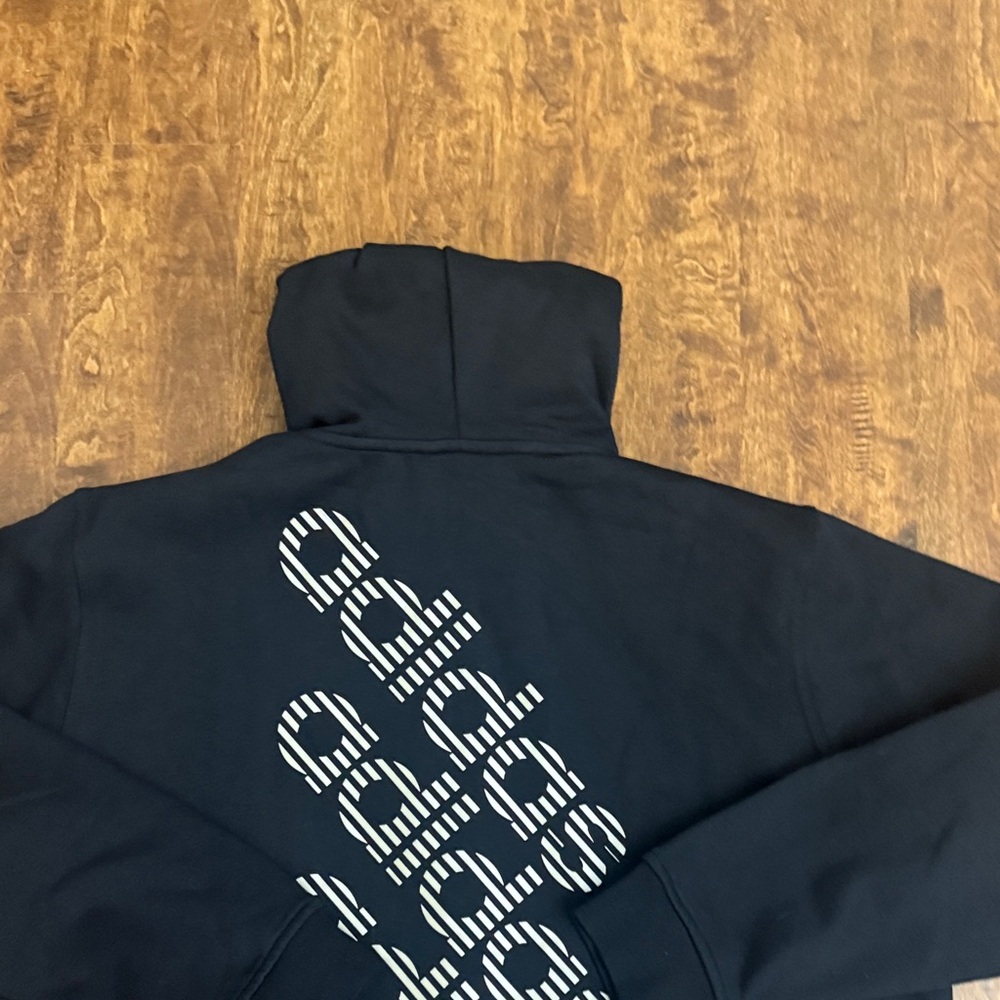 Adidas Black Graphic Logo Jacket With a Hood Size L - Picture 12 of 16